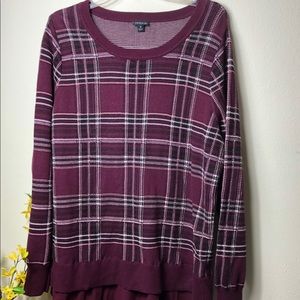 Torrid sweater purple plaid size 2